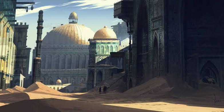 An illustration depicting what the ancient city of Iram might have looked like - (Credits Fandom)