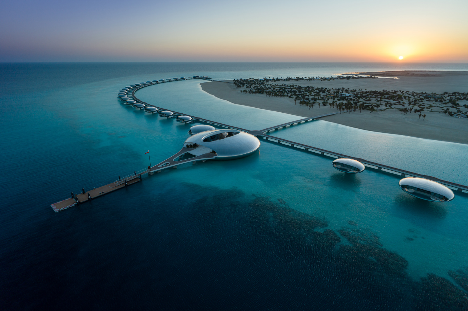 An aerial view of luxury resorts in Saudi Arabia at the Red Sea - (Credits Visit Red Sea)