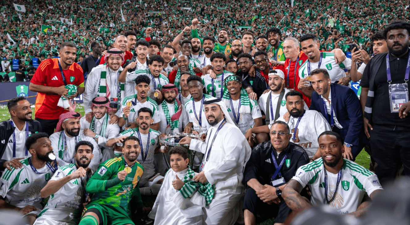 Al-Ahli team and management celebrating the club’s historic win on May 3rd, 2025 - (Credits AFC)